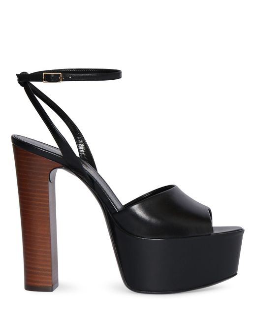 Saint Laurent 125mm Jodie Leather Platform Sandals