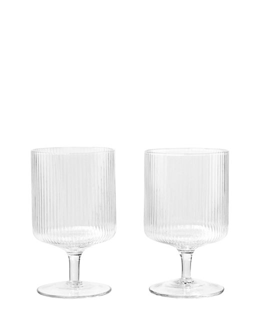 Ferm Living Set Of 2 Ripple Wine Glasses