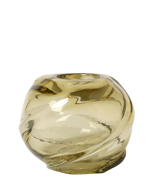 Ferm Living Round Water Swirl Mouthblown Glass Vase