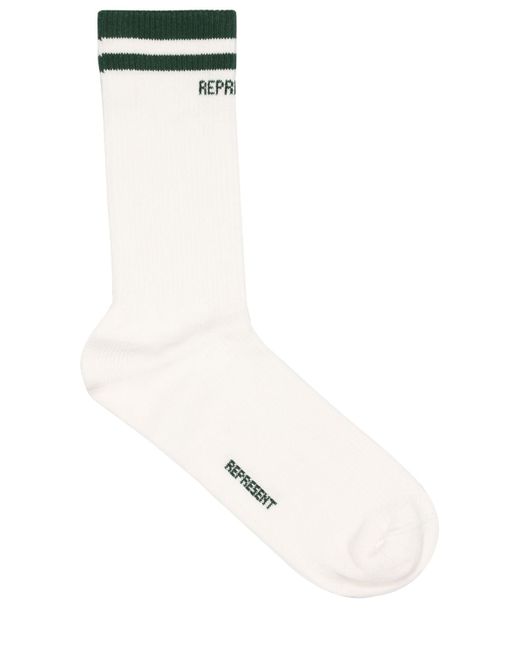Represent Logo Ribbed Cotton Blend Socks