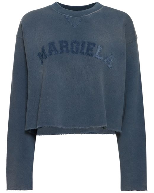 Maison Margiela Logo Faded Cotton Sweatshirt