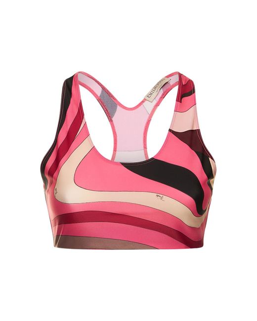 Pucci Jersey Marmo Printed Crop Top