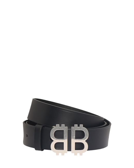 Balenciaga 3.5cm Crypto Bb Leather Belt