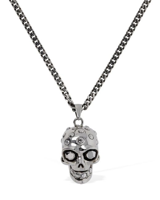 Alexander McQueen Jeweled Skull Brass Necklace