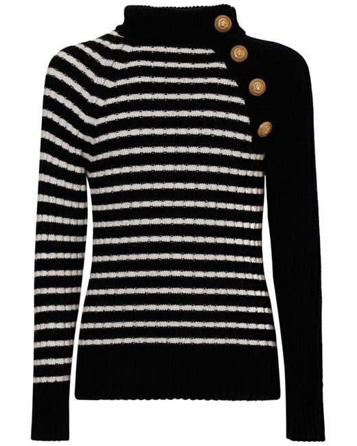 Balmain Striped Cashmere Lurex Sweater
