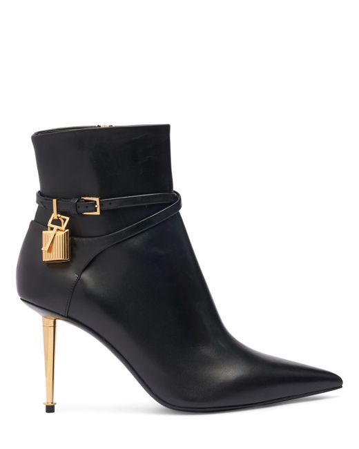 Tom Ford 85mm Padlock Leather Ankle Boots