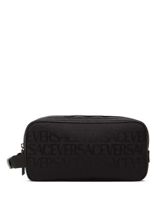 Versace Logo Jacquard Nylon Toiletry Bag