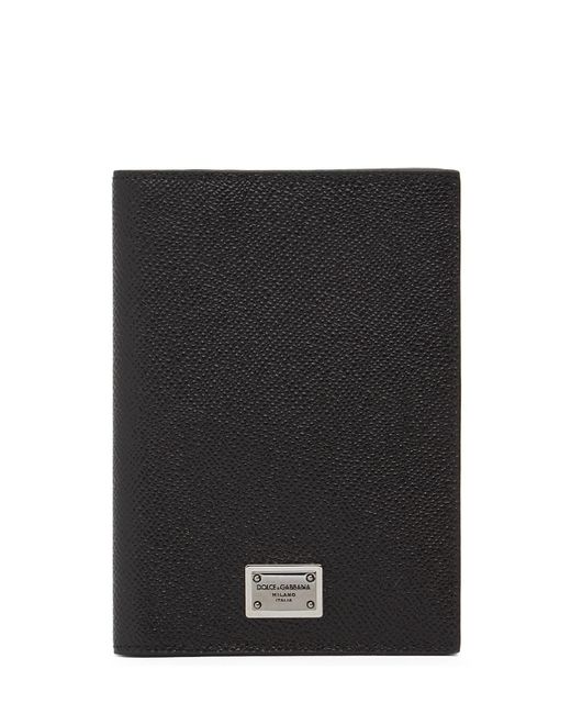 Dolce & Gabbana Logo Plaque Leather Passport Holder