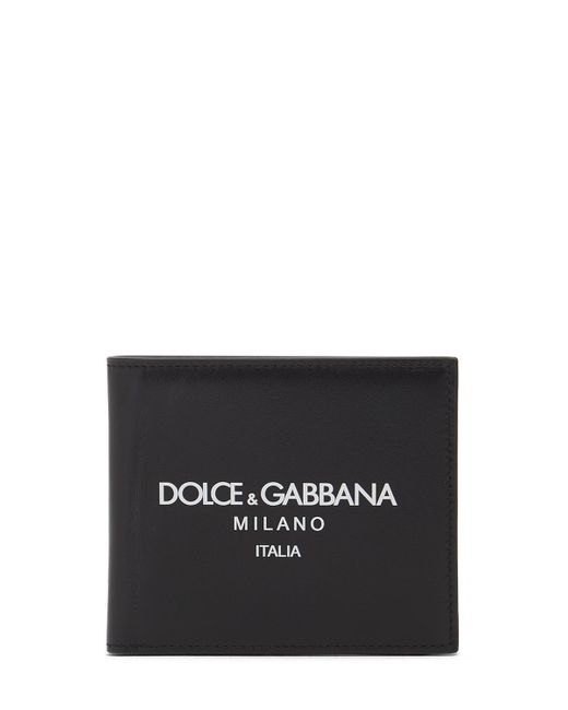Dolce & Gabbana Leather Printed Logo Bifold Wallet
