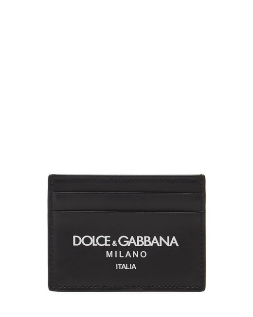 Dolce & Gabbana Printed Logo Leather Card Holder