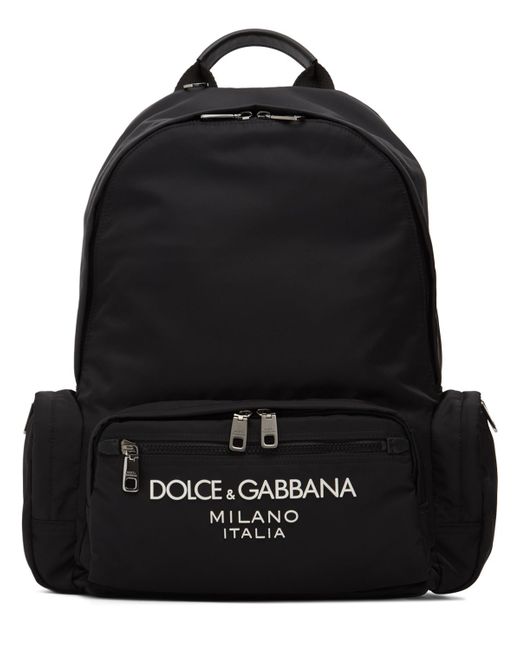 Dolce & Gabbana Rubberized Logo Nylon Backpack