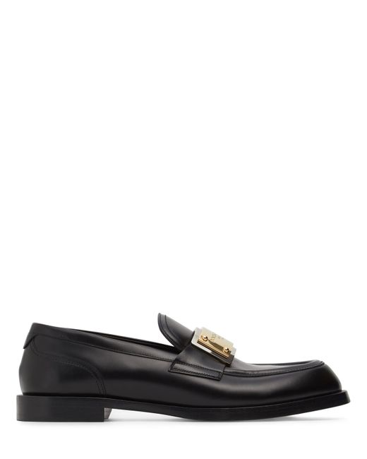 Dolce & Gabbana Plaqued Leather Loafers