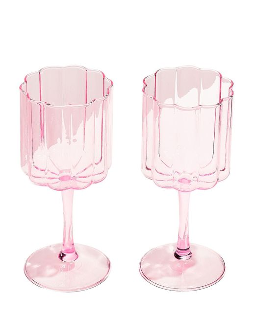 Fazeek Set Of 2 Wave Wine Glasses