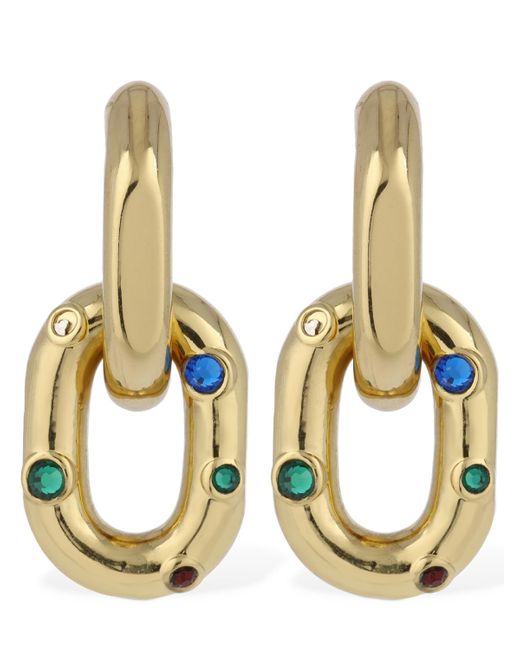 Paco Rabanne Xl Double Link Earrings W Crystal