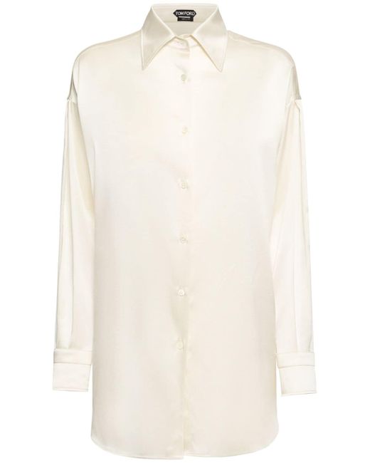 Tom Ford Stretch Silk Satin Relaxed Fit Shirt