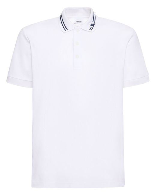 Burberry Manor Embroidered Core Fit Cotton Polo
