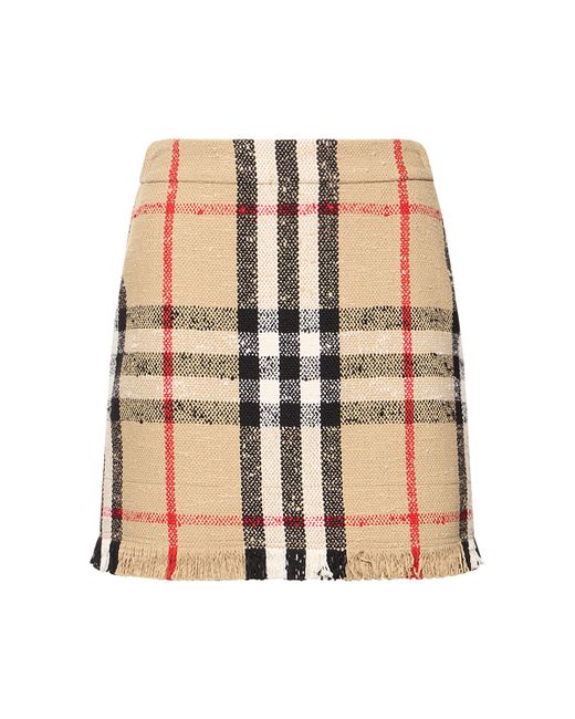 Burberry Catia Check Cotton Wool Mini Skirt