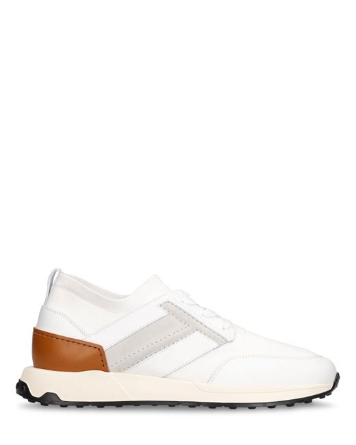 Tod's Logo Runner Knit Suede Sneakers
