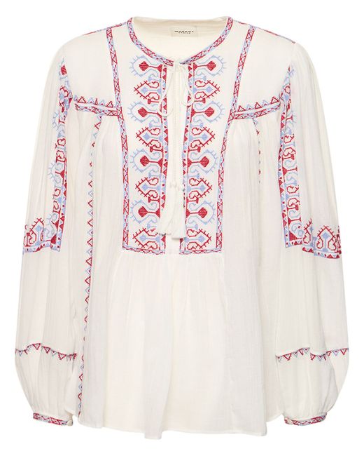 Marant Etoile Kiledia Printed Cotton Long Sleeve Shirt