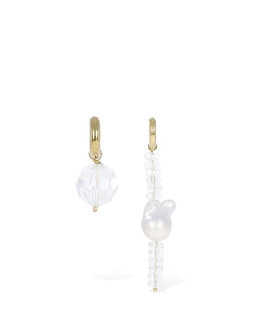 Timeless Pearly Crystal Pearl Mismatched Earrings