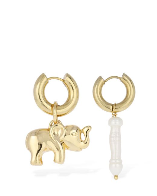 Timeless Pearly Elephant Mismatched Earrings