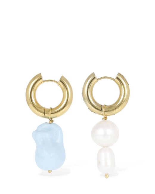 Timeless Pearly Pearl Turquoise Mismatched Earrings