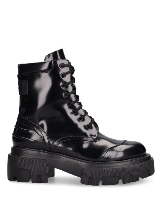 Msgm 60mm Leather Combat Boots