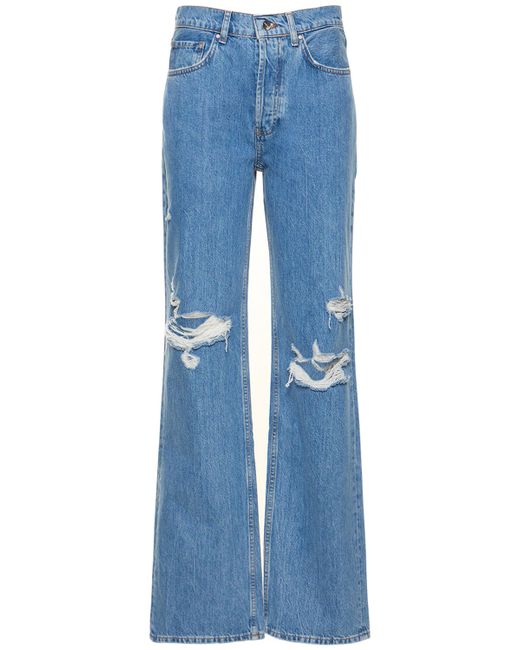Anine Bing Gio Distressed Denim Straight Jeans