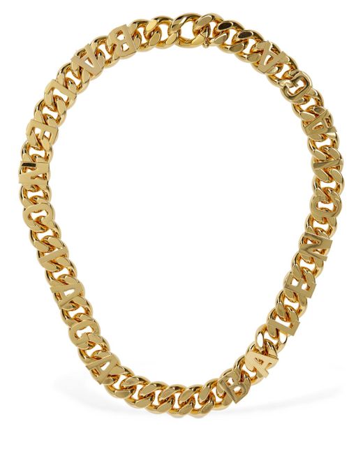 Balenciaga Chain Logo Brass Necklace