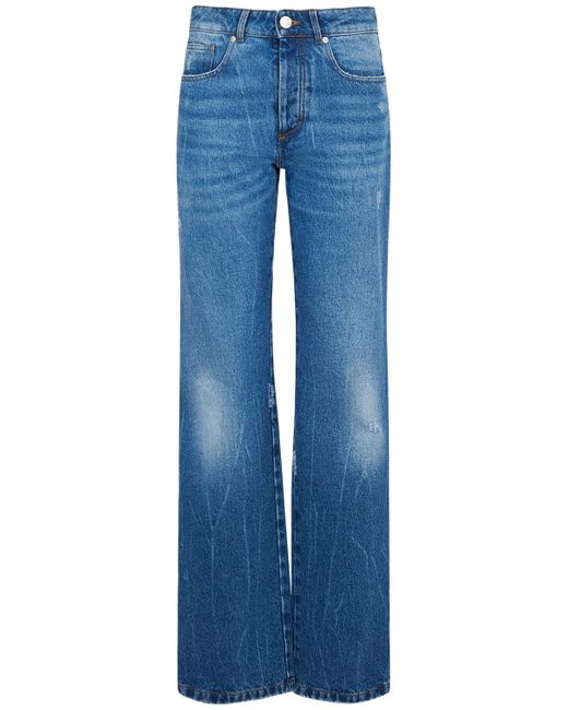 AMI Alexandre Mattiussi High Rise Cotton Denim Straight Jeans