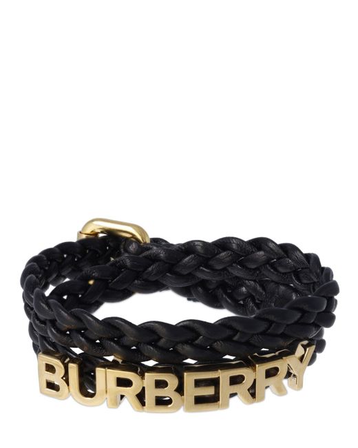 Burberry Logo Braided Leather Bracelet