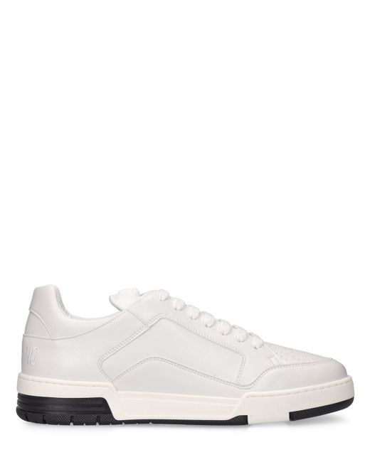 Moschino Teddy Faux Leather Low Top Sneakers