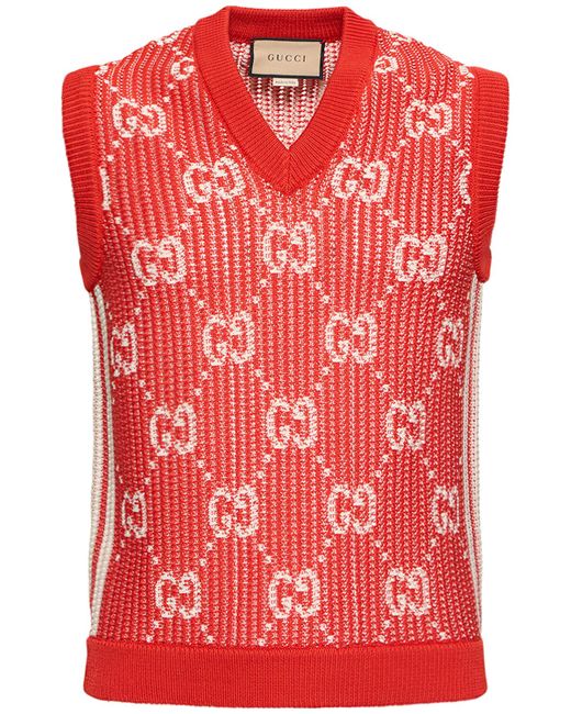 Gucci Gg Logo Cotton Knit Vest