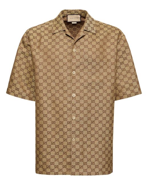 Gucci Summer Gg Supreme Linen Blend Shirt