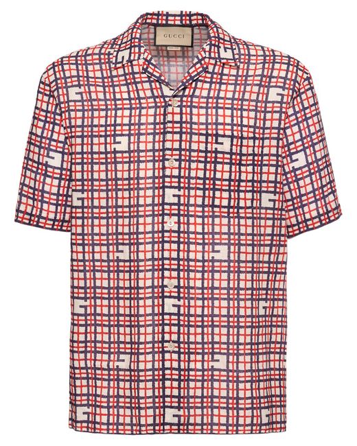 Gucci Tartan Linen Bowling Shirt