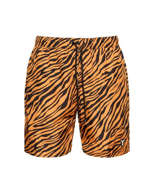 Yes I Am Zebra Print Tech Swim Shorts