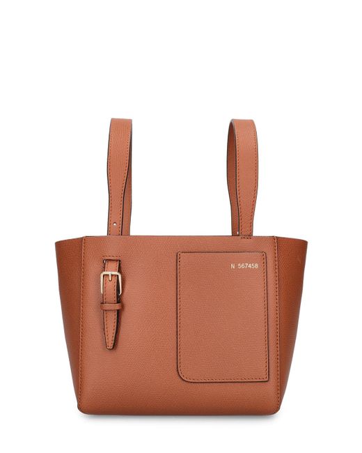 Valextra Mini Bucket Leather Top Handle Bag