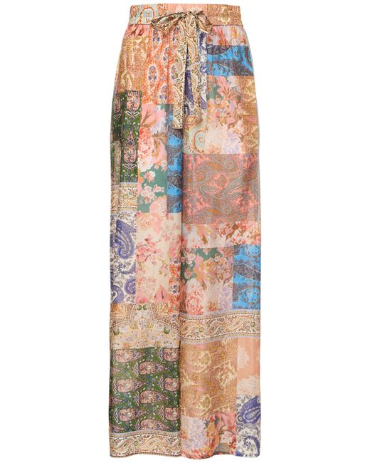 Zimmermann Devi Printed Relaxed Fit Silk Pants