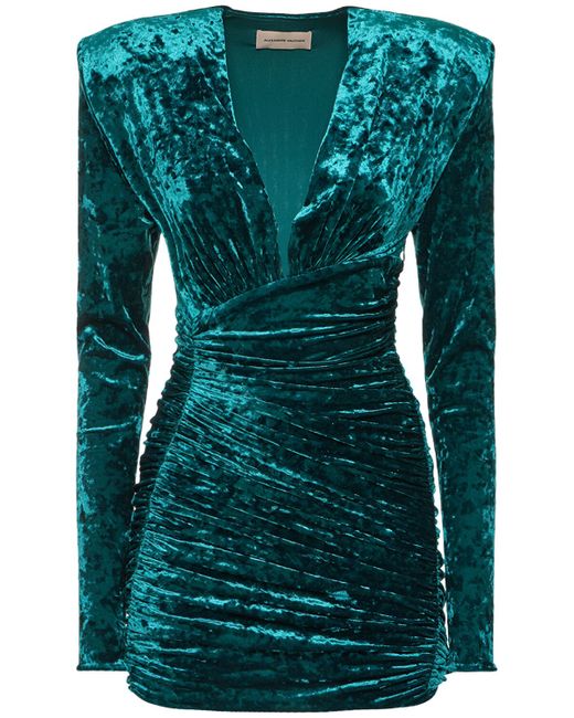 Alexandre Vauthier Crushed Velvet Mini Dress