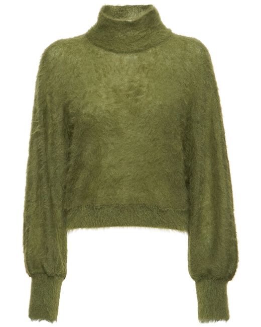 Alberta Ferretti Knit Mohair Blend Turtleneck Sweater