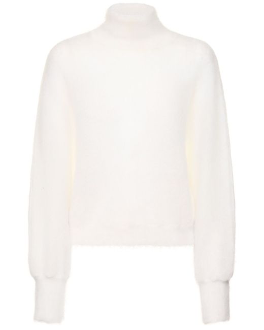 Alberta Ferretti Knit Mohair Blend Turtleneck Sweater
