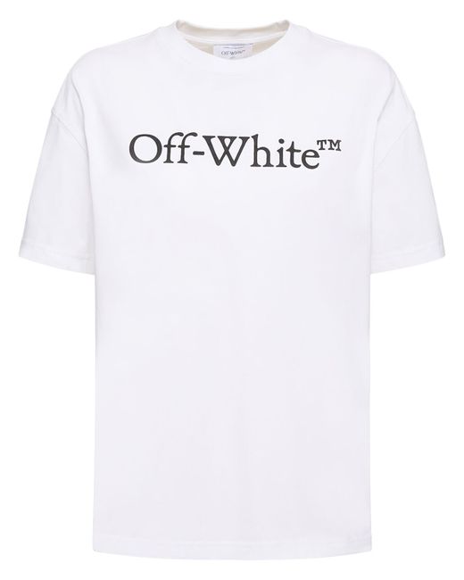 Off-White Bookish Printed Logo Cotton T-shirt