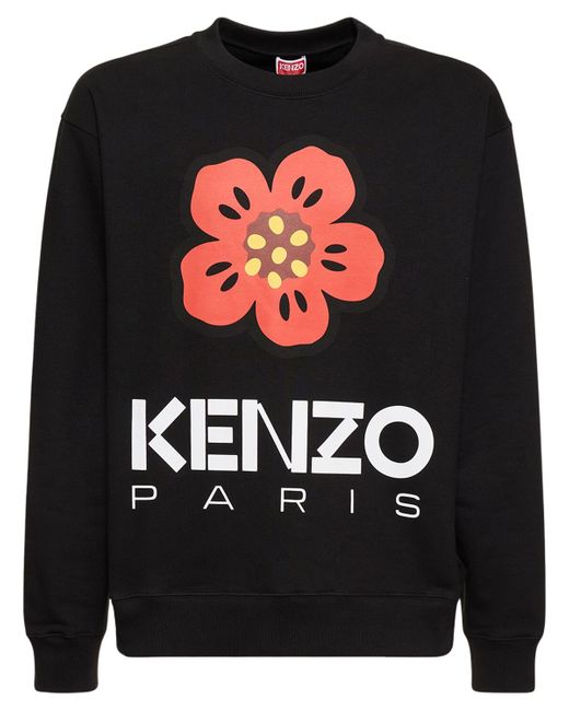 KENZO Paris Boke Logo Cotton Brushed Sweatshirt