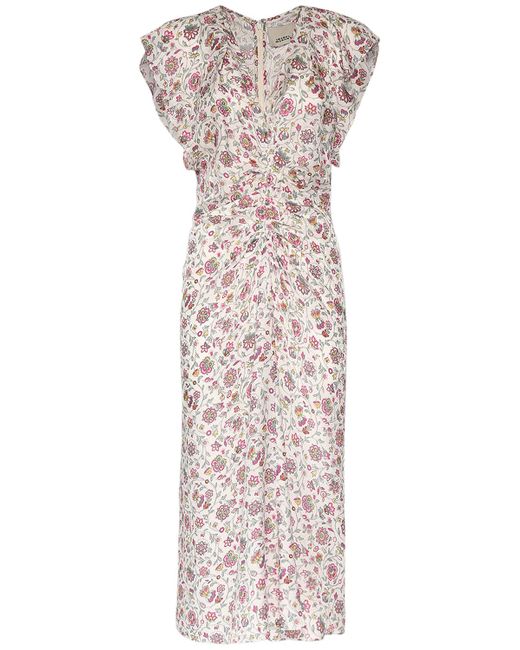 Isabel Marant Lyndsay Floral Silk Viscose Midi Dress