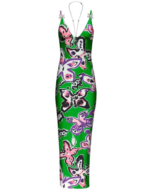 Area Butterfly Printed Jersey Maxi Dress
