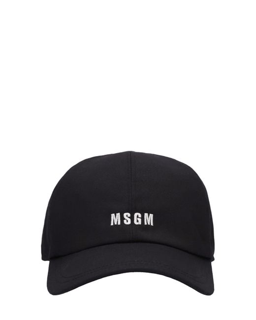 Msgm Logo Cotton Blend Baseball Cap