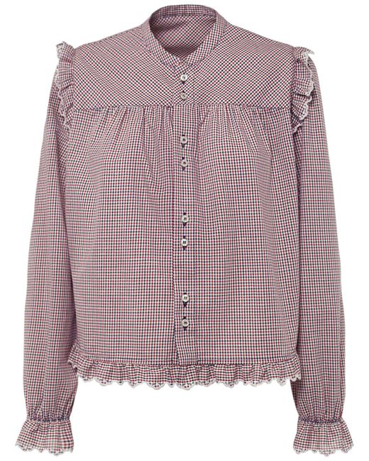 Dsquared2 Ruffled Cotton Checked Shirt