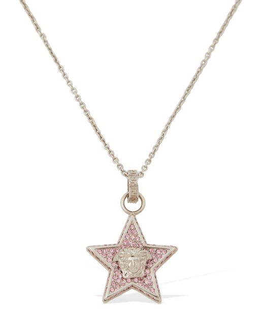 Versace Star Crystal Medusa Charm Necklace