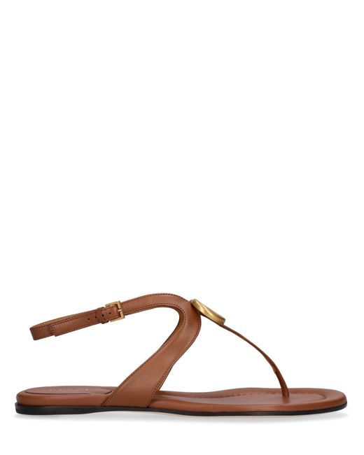 Gucci 10mm Marmont Leather Thong Sandals