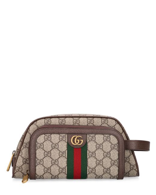 Gucci Gg Supreme Canvas Leather Toiletry Bag